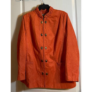 TanJay Orange Sueded Blazer Jacket Size 1X